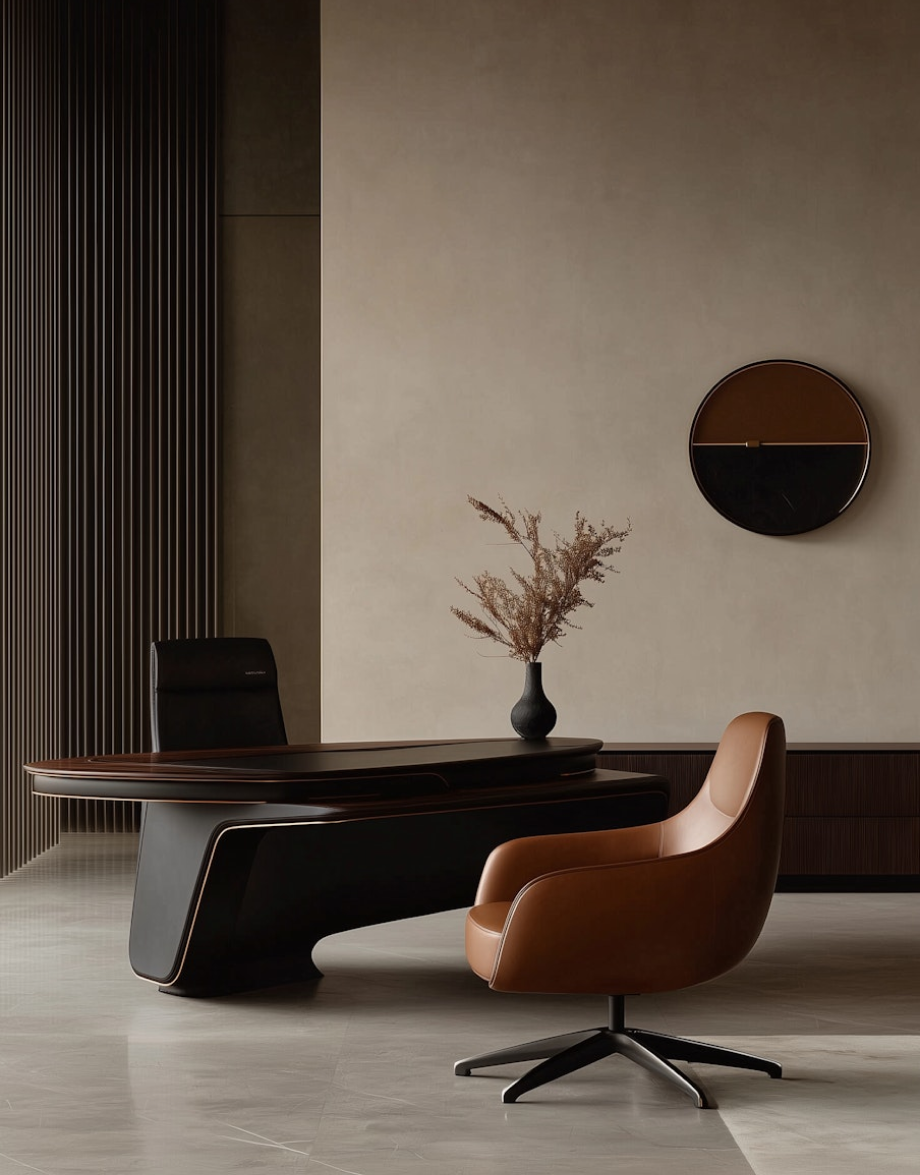 A chair and a table in a room